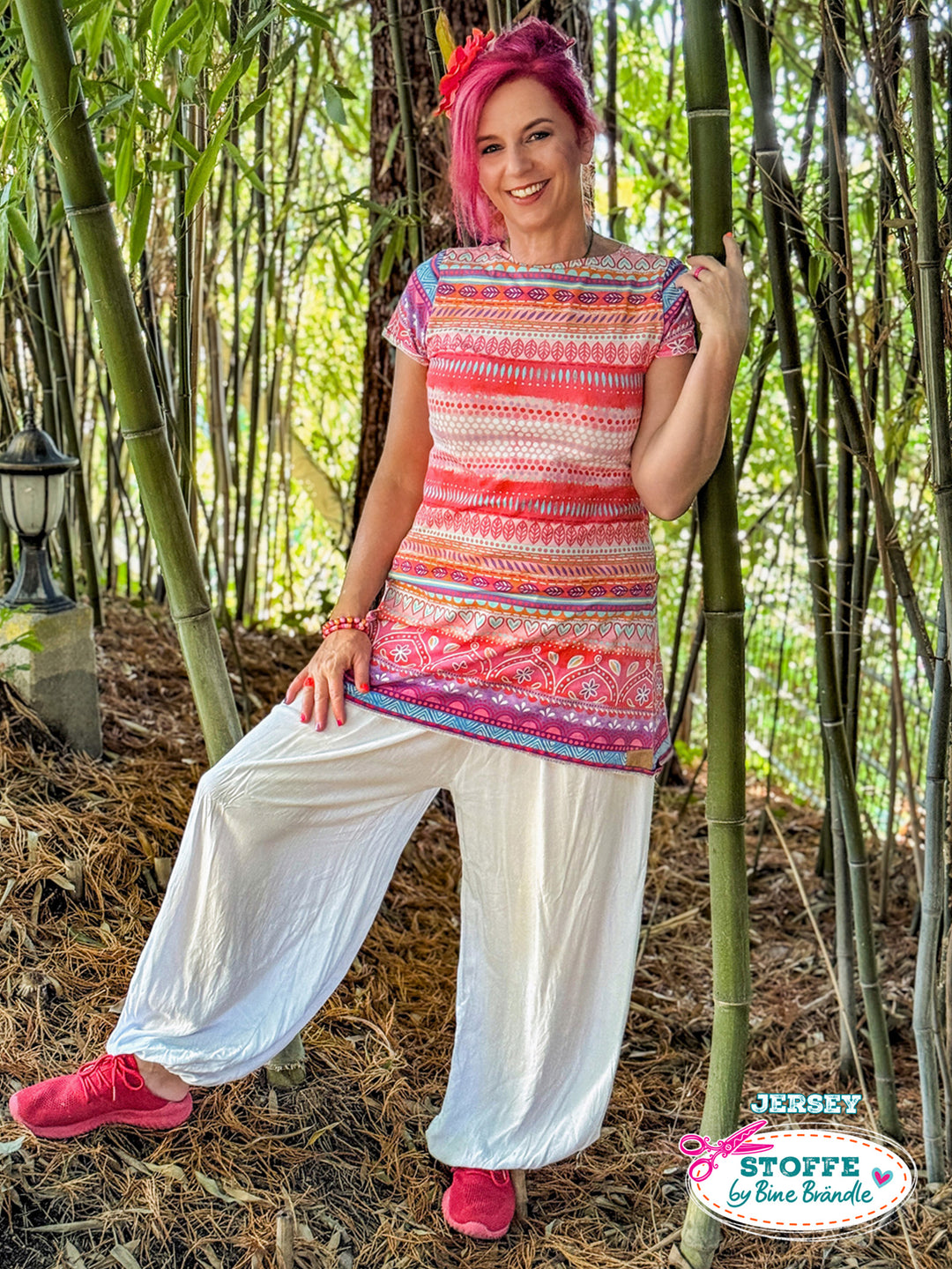 Boho-Bordüren rot - Stoff Klassiker