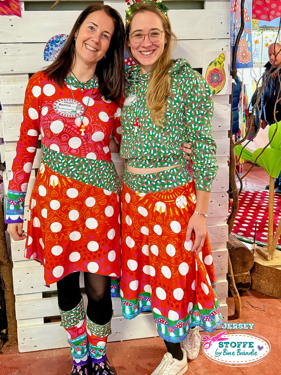 Fliegenpilzpunkte groß - Stoff Klassiker - 2 Meter