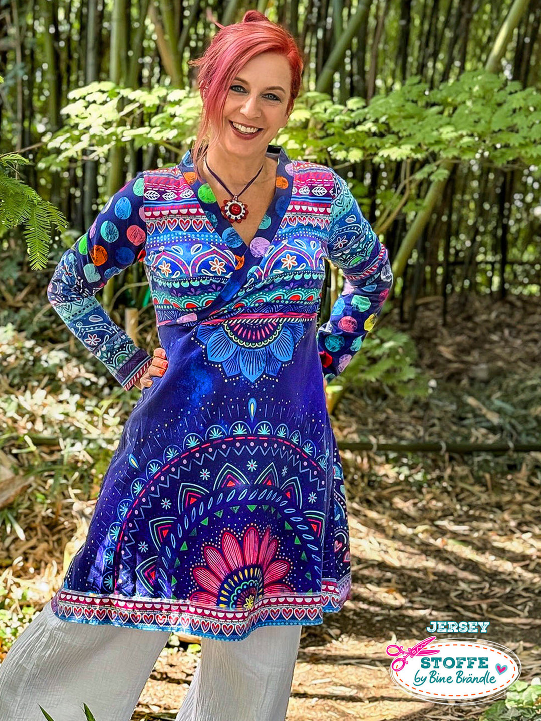 Mandalas dunkelblau - Stoff Klassiker