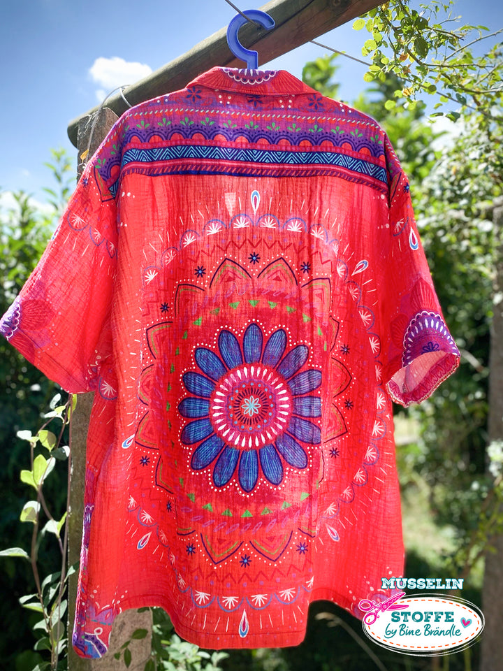 Mandala rot - Stoff Klassiker