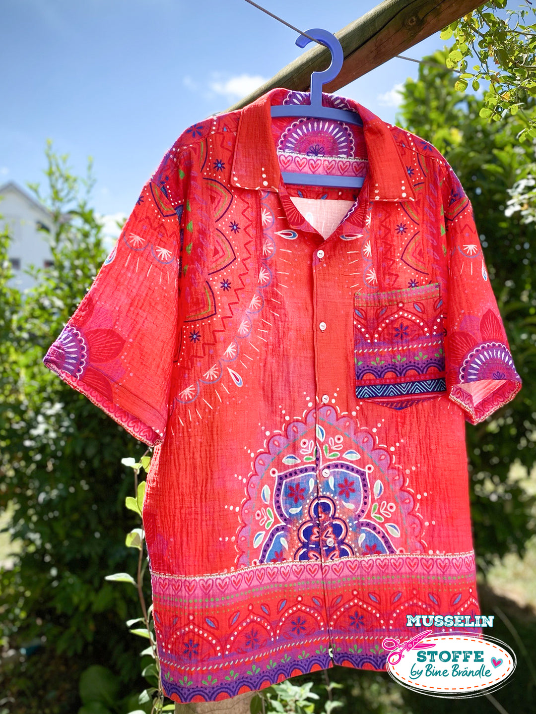 Mandala rot - Stoff Klassiker