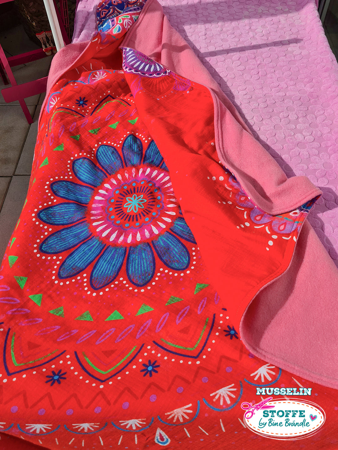 Mandala rot - Stoff Klassiker