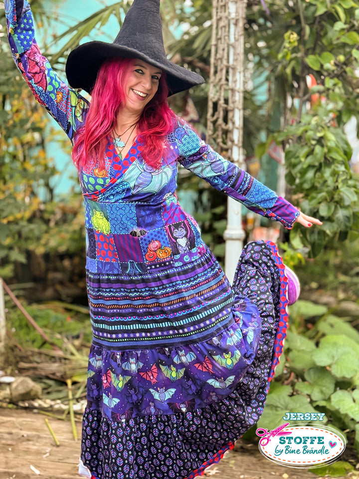 Patchwork Quadrate Fledermäuse - Stoff