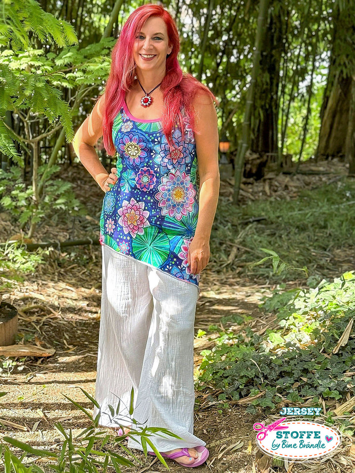 Seerosenstoff dunkelblau - Stoff Klassiker