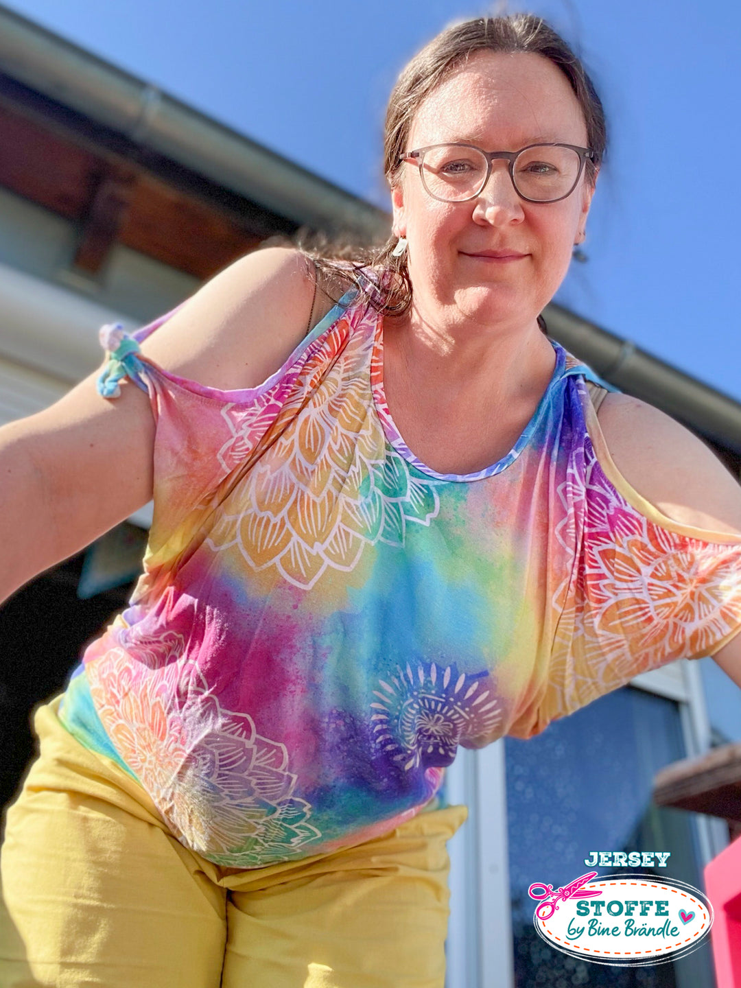 Wasserfarbe und Blume - Stoff Klassiker ACHTUNG - nur in 1 m Stücken -