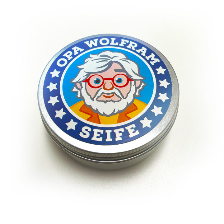 Die Opa Wolfram Putzseife mit dem Duft von Orangen