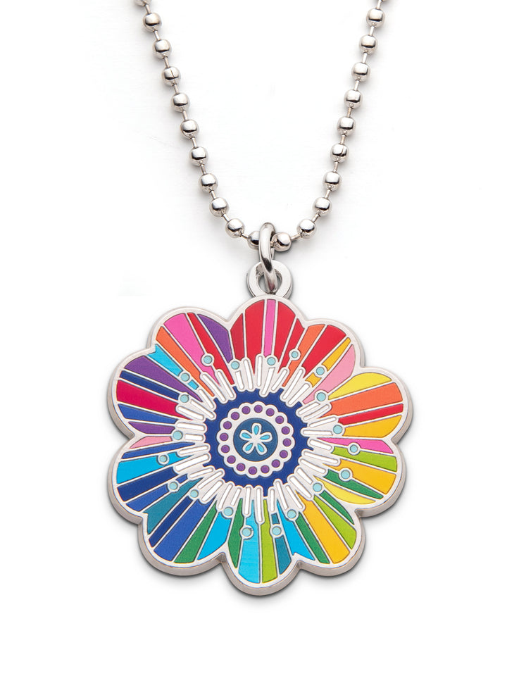 Halskette Blume Regenbogen