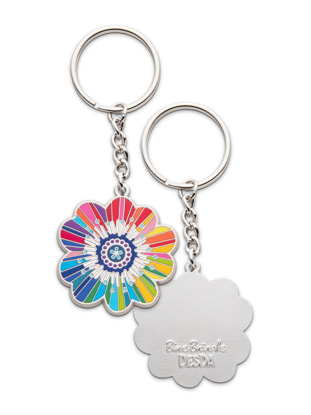 Schlüsselanhänger Blume Regenbogen