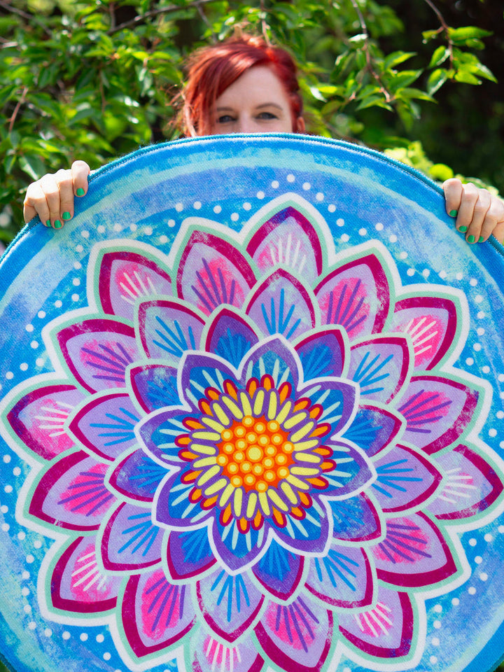 Teppich Rund - Seerosenblüte Hellblau