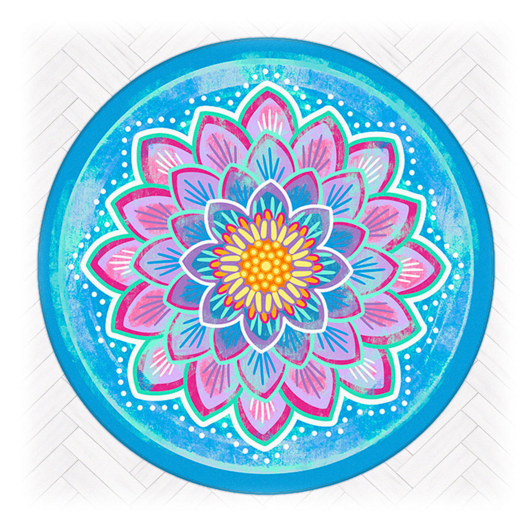 Teppich Rund - Seerosenblüte Hellblau