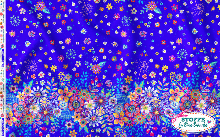 Blumenmeer Dunkelblau - Stoff Klassiker
