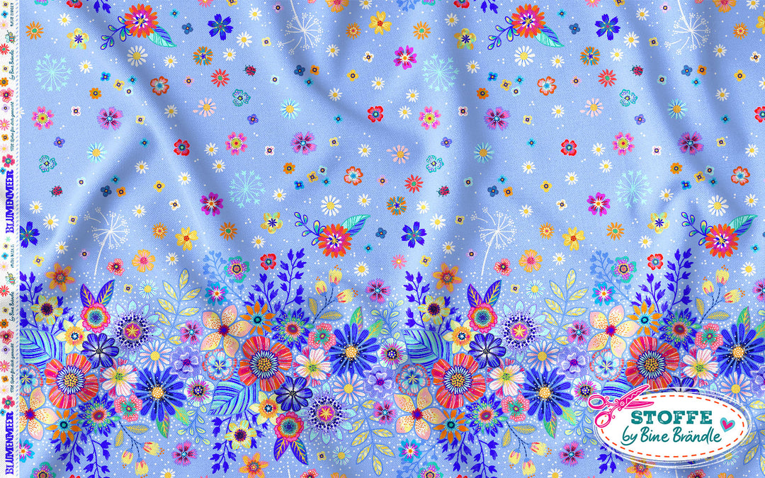 Blumenmeer Hellblau - Stoff Klassiker