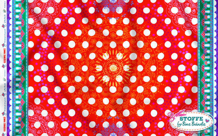 Fliegenpilzpunkte groß - Stoff Klassiker - 2 Meter