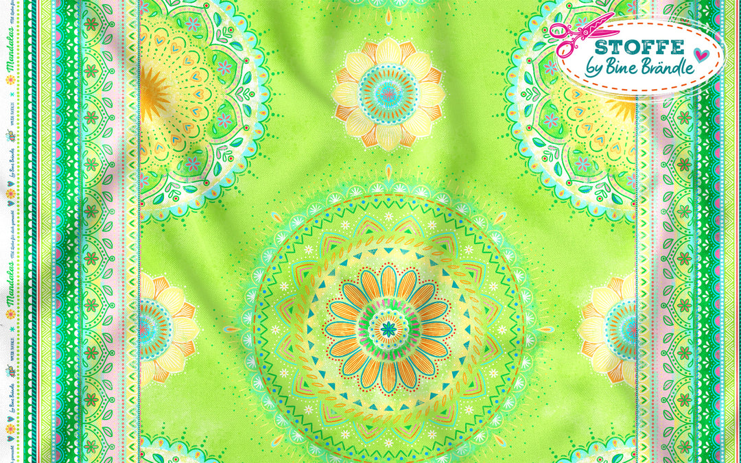 B-Ware Mandalas grün – Stoff