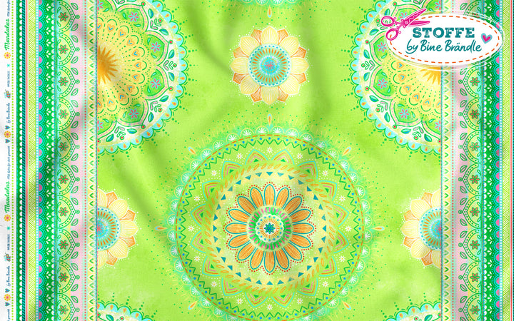 B-Ware Mandalas grün – Stoff