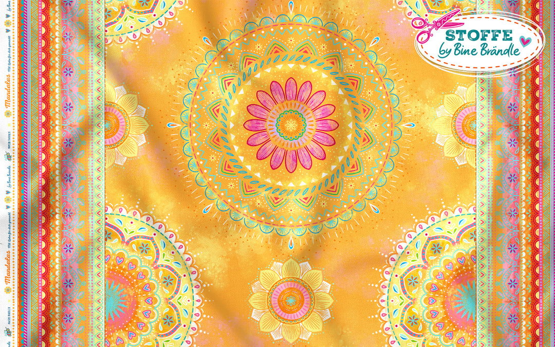 B-Ware Mandalas orange – Stoff