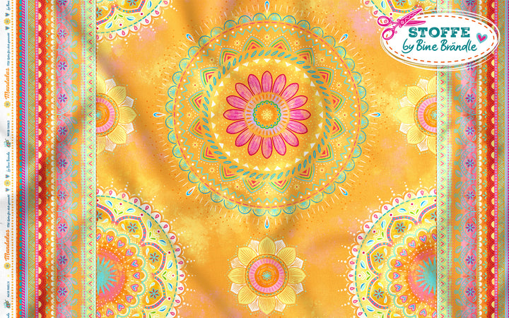 B-Ware Mandalas orange – Stoff
