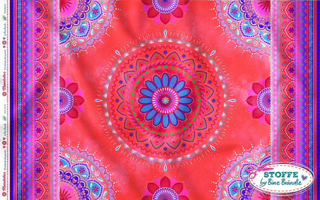 Mandala rot - Stoff Klassiker