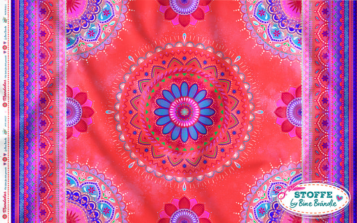 Mandala rot - Stoff Klassiker