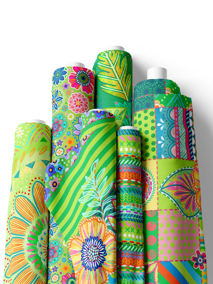 Patchwork Nähte grün – Stoff