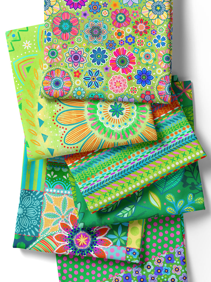B-Ware Mandalas grün – Stoff