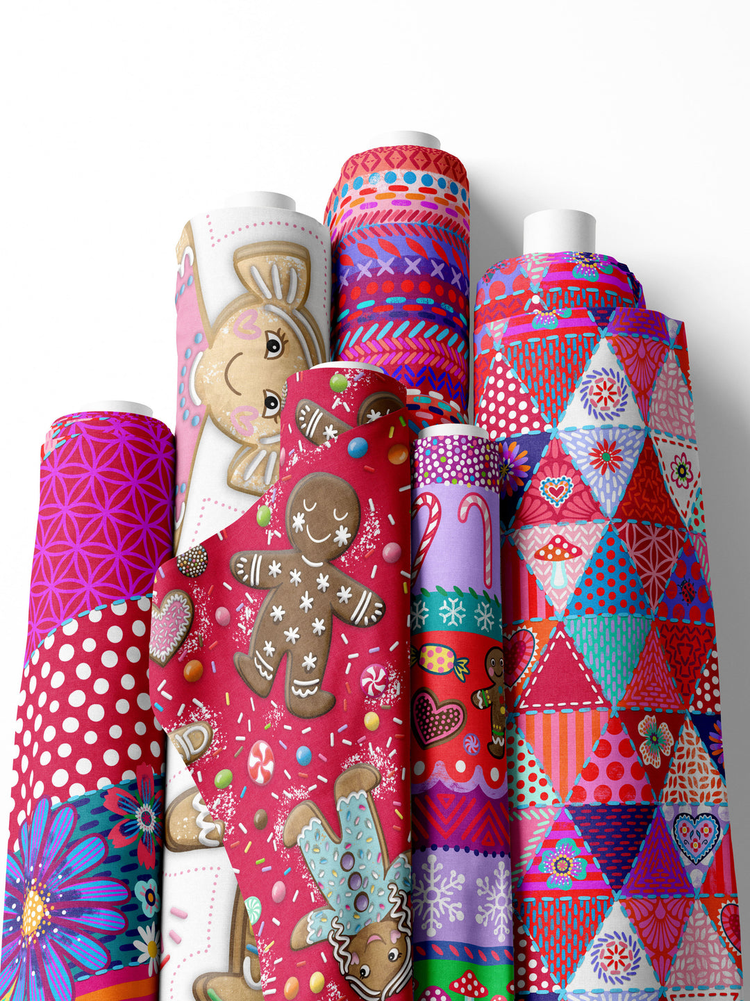 Lebkuchenmännchen klein rot - Stoff Klassiker