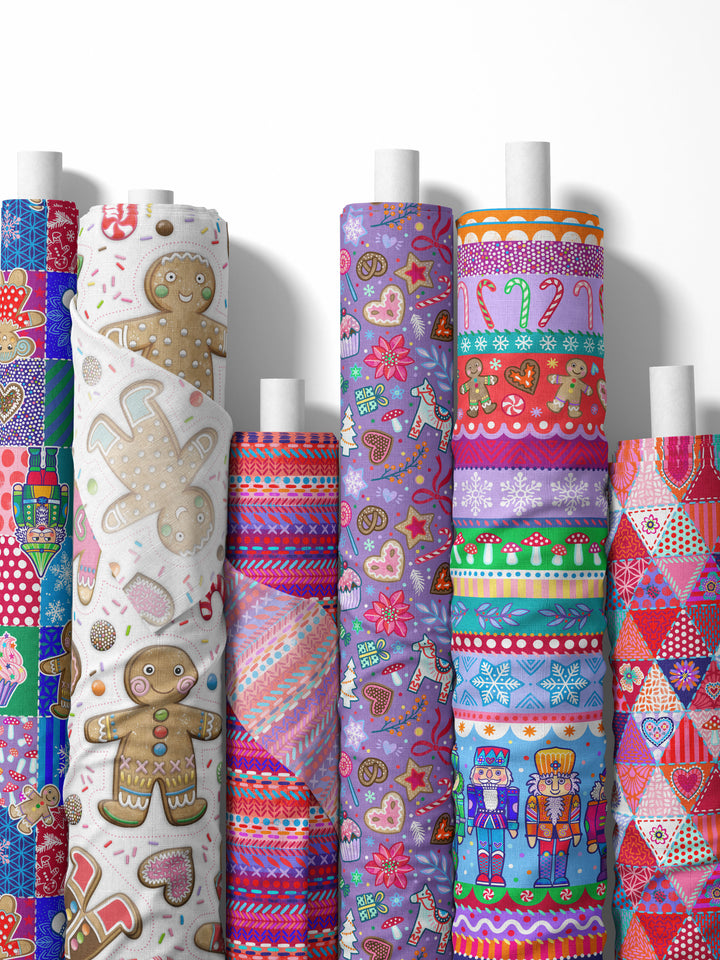 Weihnachtskonfetti lila - Stoff Klassiker