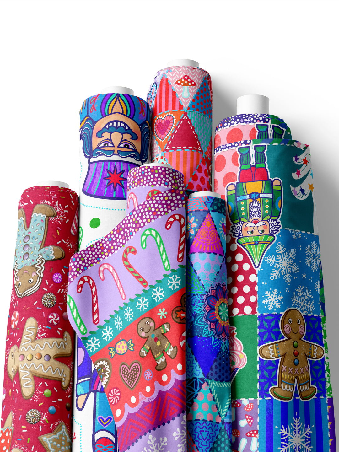 Patchwork Quadrate Weihnachten - Stoff