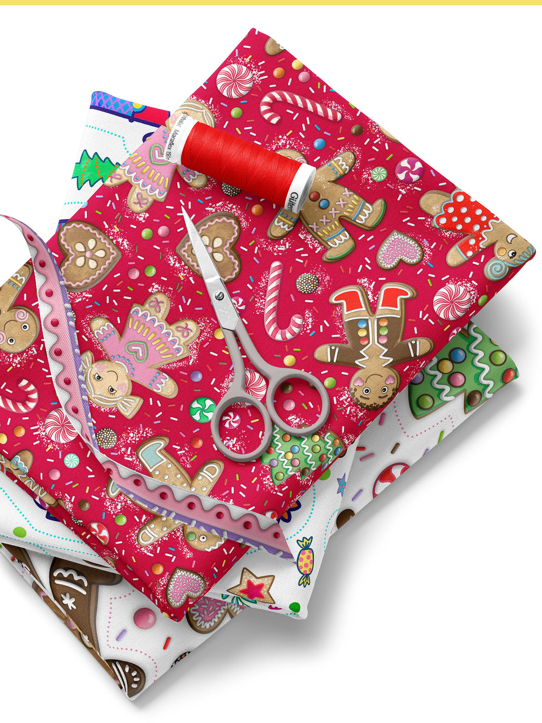 Lebkuchenmännchen klein rot - Stoff Klassiker