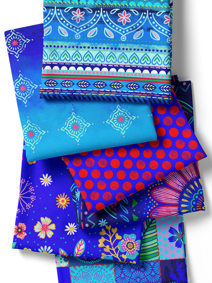 Boho-Träume blau - Stoff Klassiker