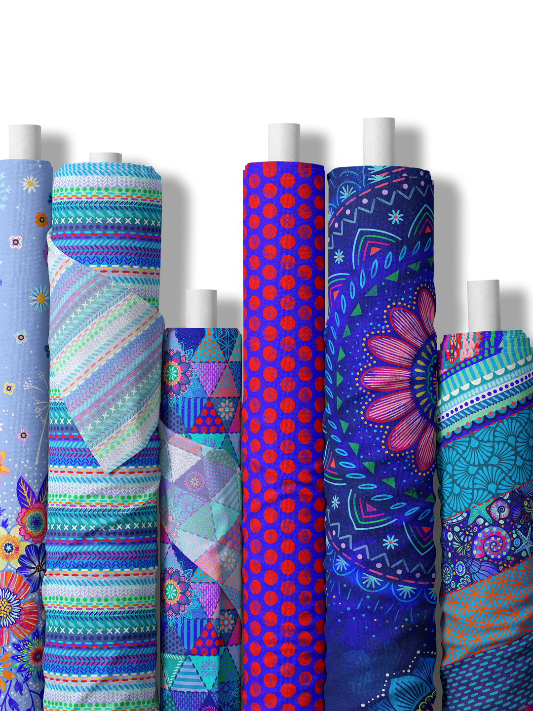 Mandalas dunkelblau - Stoff Klassiker