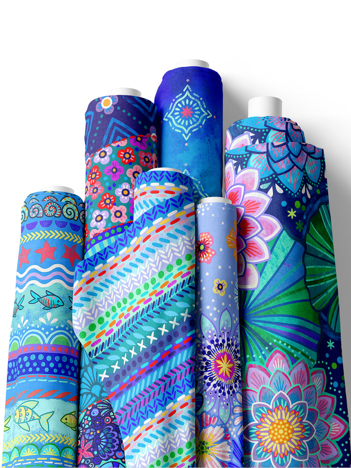 Boho-Träume blau - Stoff Klassiker