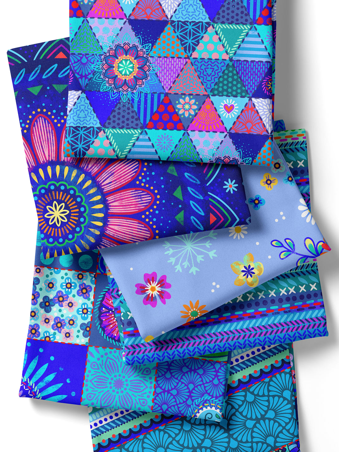 Mandalas dunkelblau - Stoff Klassiker