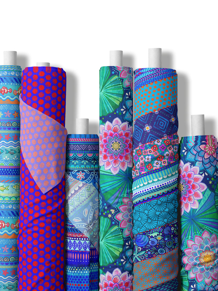 Seerosenstoff dunkelblau - Stoff Klassiker