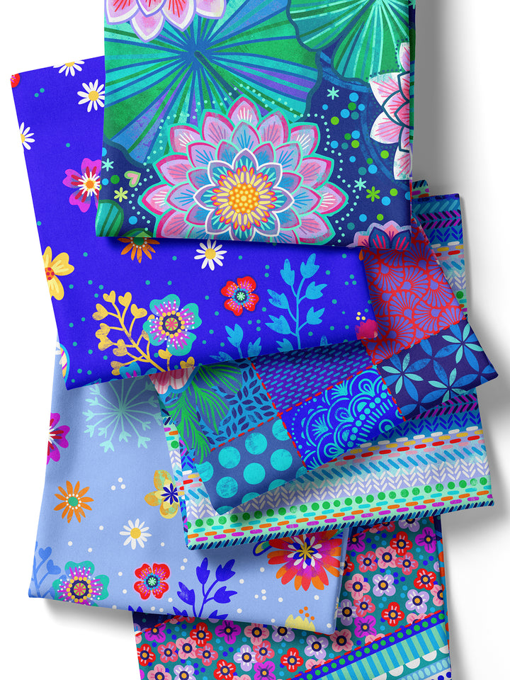 Blumenmeer Hellblau - Stoff Klassiker