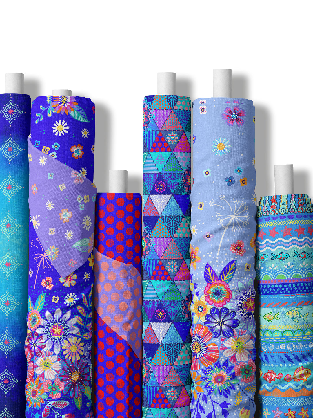 Blumenmeer Hellblau - Stoff Klassiker