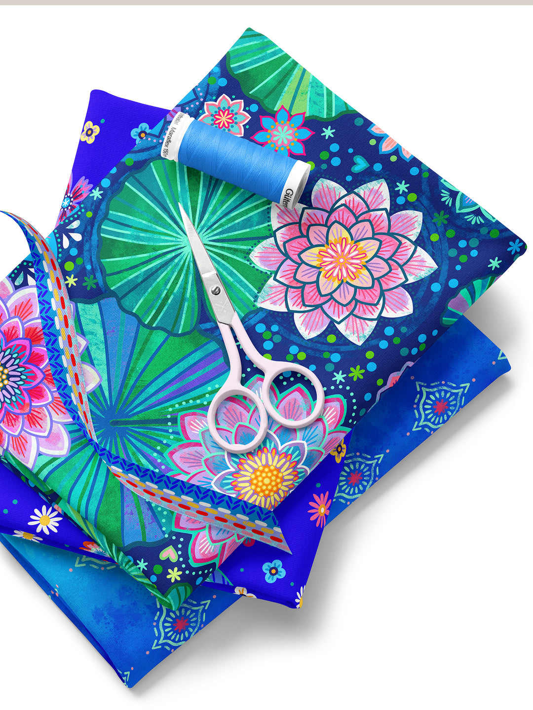 Seerosenstoff dunkelblau - Stoff Klassiker