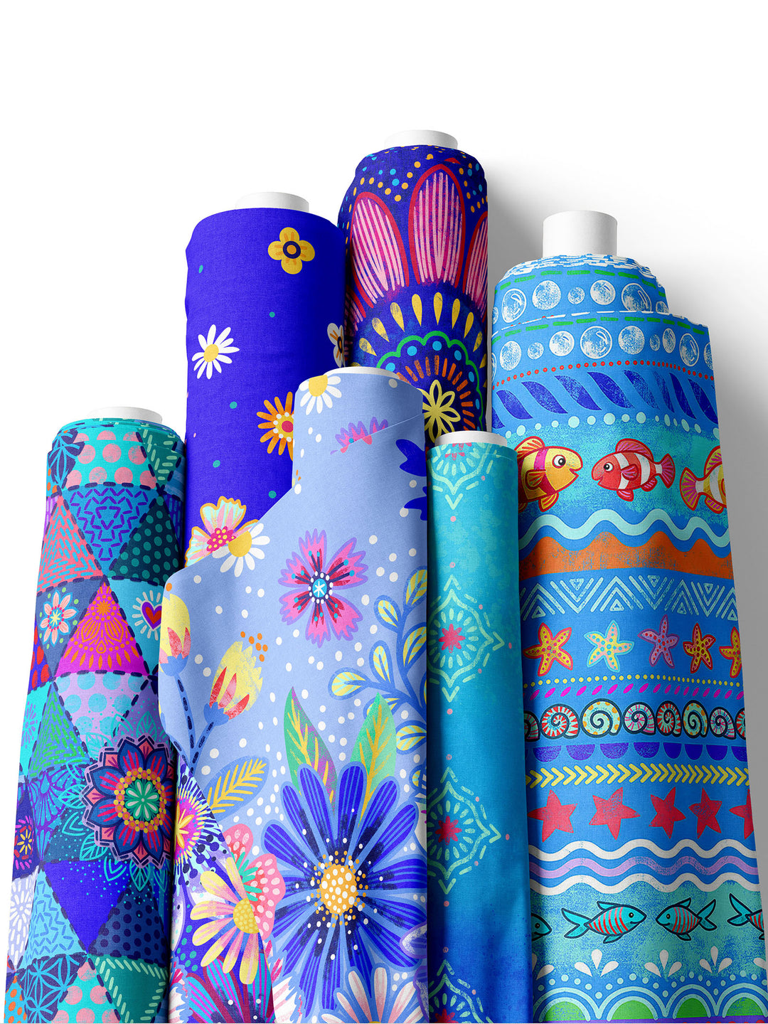 Blumenmeer Hellblau - Stoff Klassiker