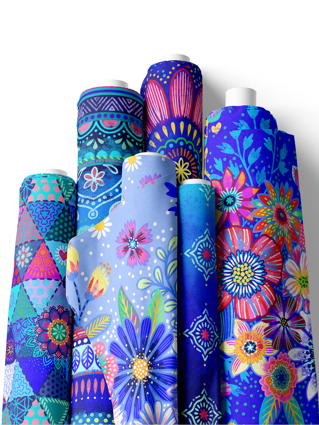 Blumenmeer Dunkelblau - Stoff Klassiker