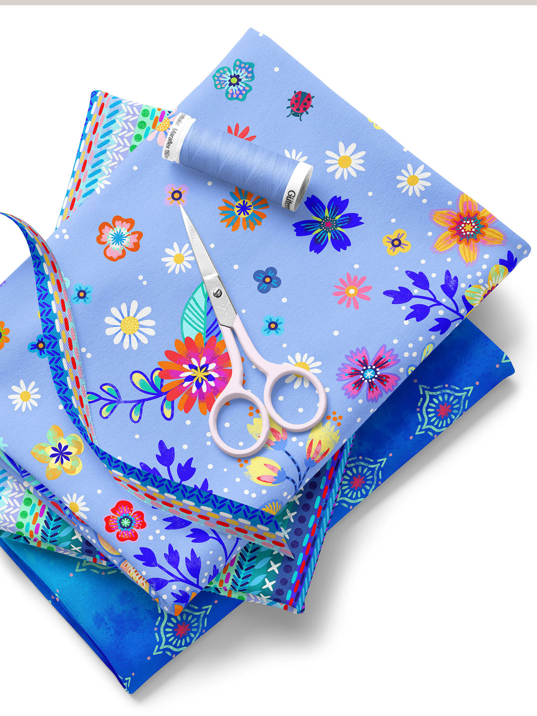 Blumenmeer Hellblau - Stoff Klassiker