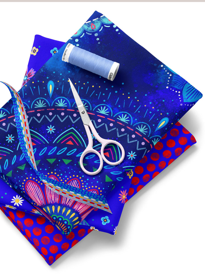 Mandalas dunkelblau - Stoff Klassiker