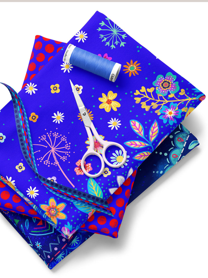 Blumenmeer Dunkelblau - Stoff Klassiker