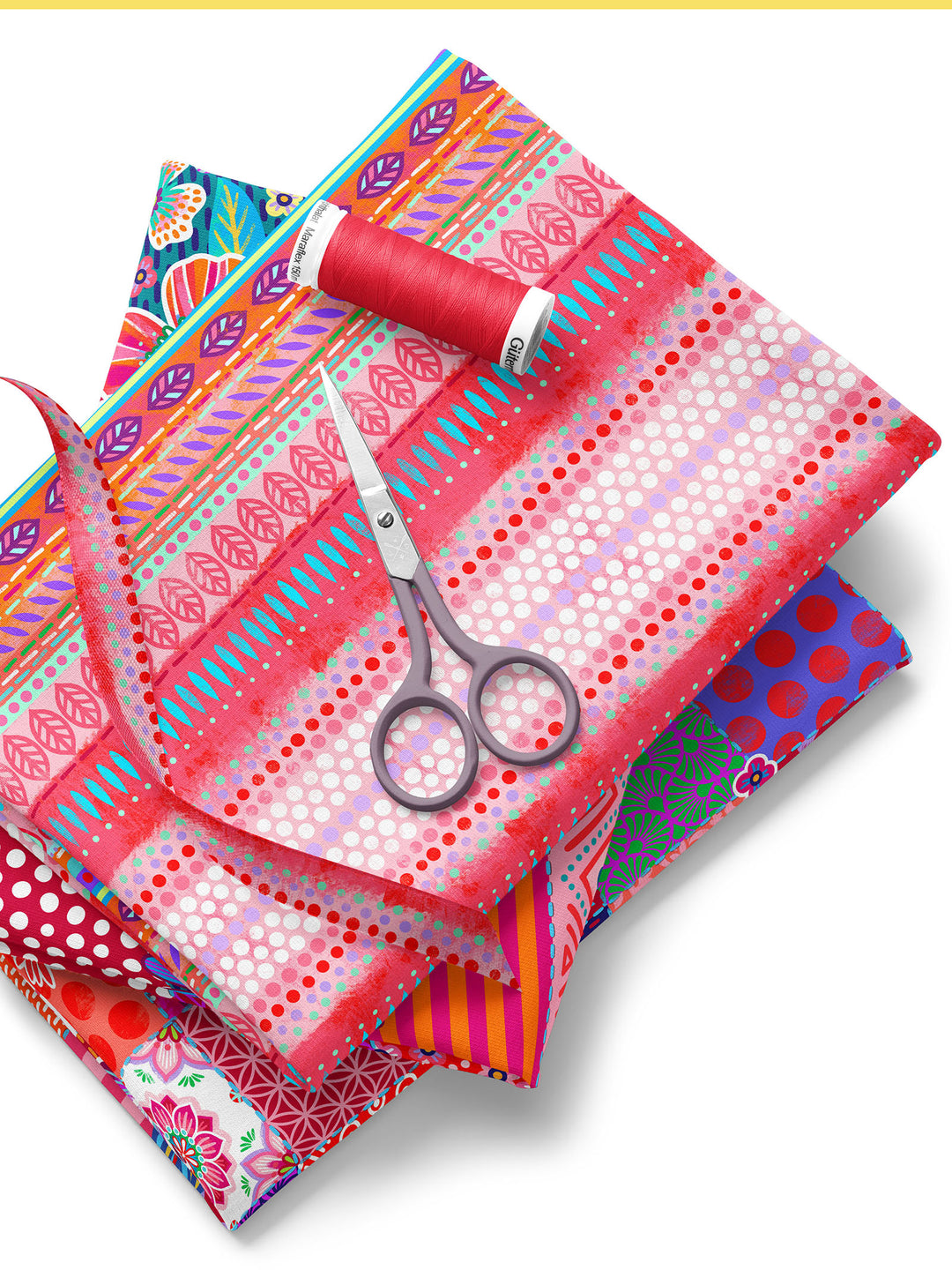 Boho-Bordüren rot - Stoff Klassiker