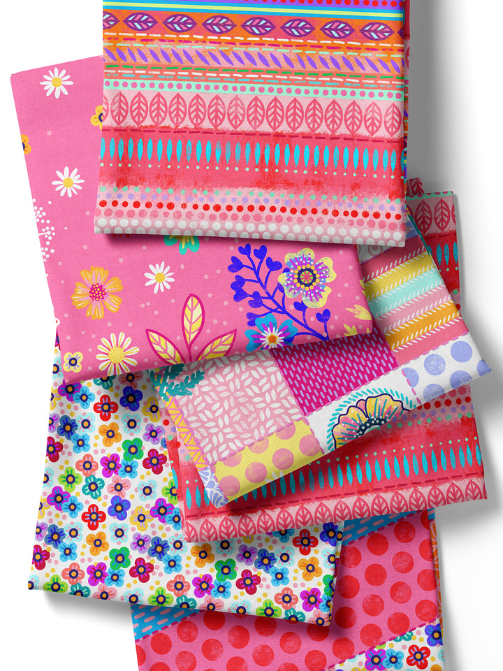 Boho-Bordüren rot - Stoff Klassiker