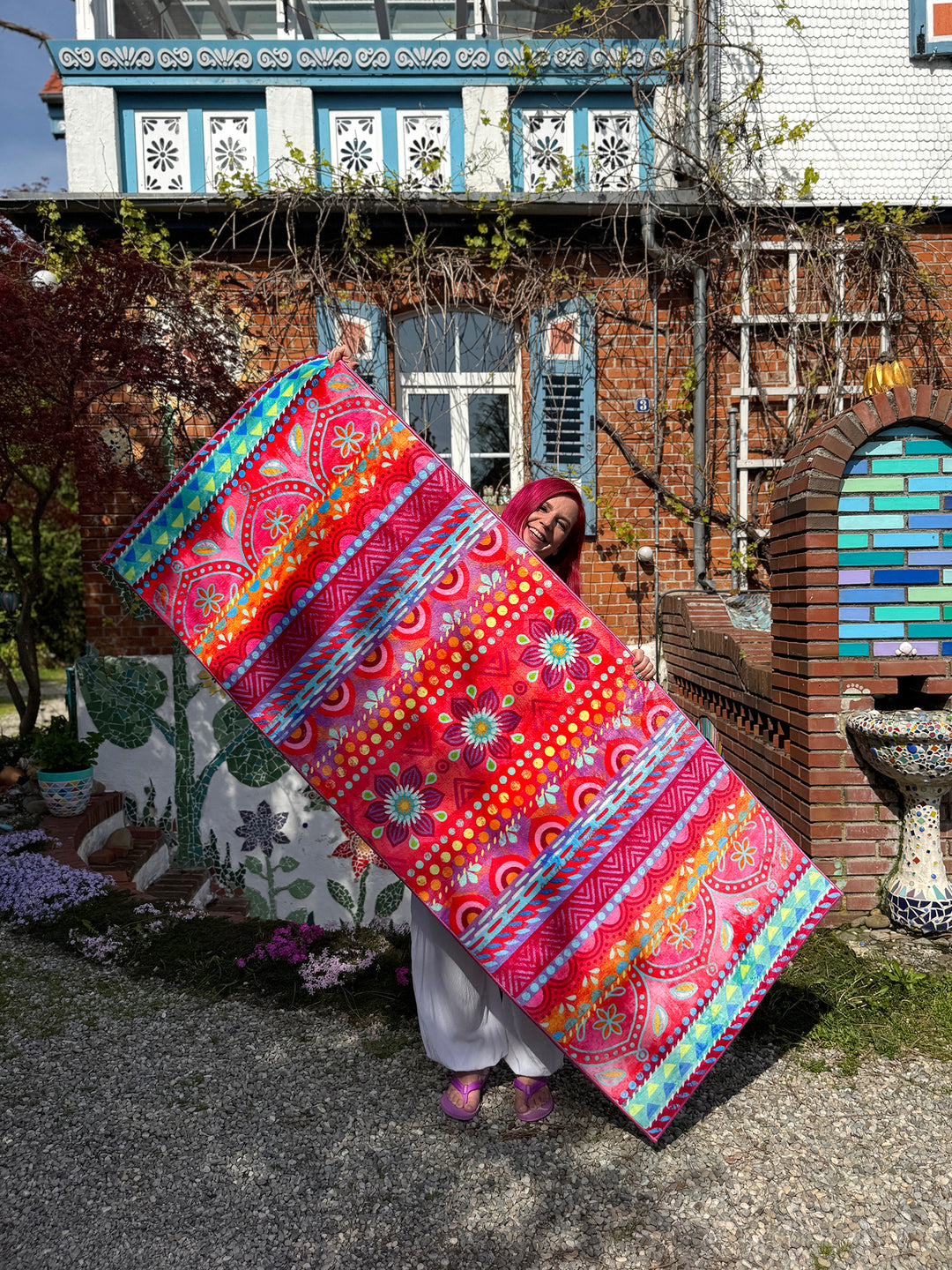 Teppich Läufer - Boho Pink-Orange