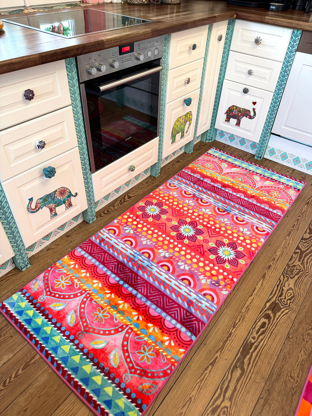 Teppich Läufer - Boho Pink-Orange