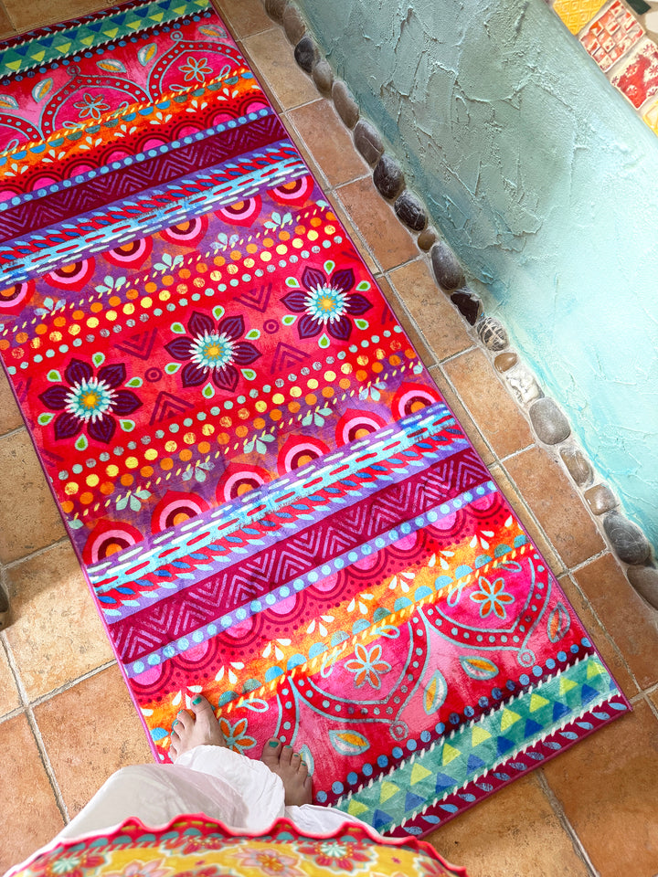 Teppich Läufer - Boho Pink-Orange