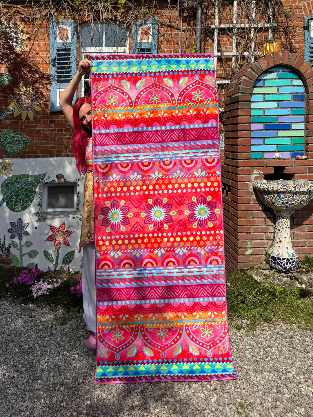 Teppich Läufer - Boho Pink-Orange