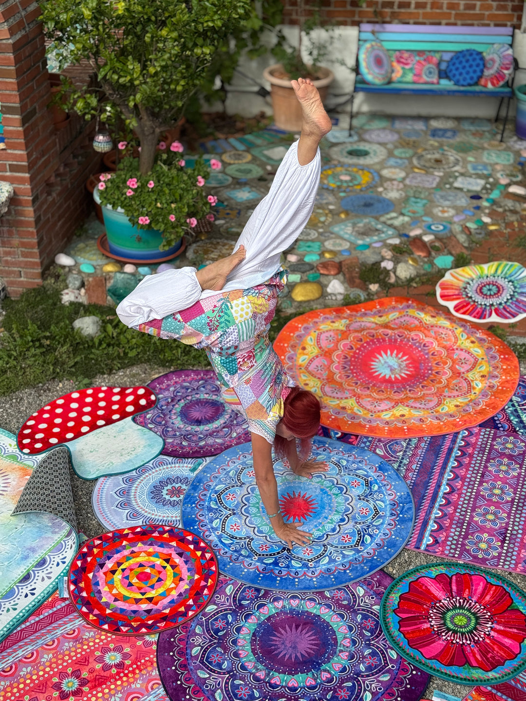 Teppich Rund - Mandala Blau