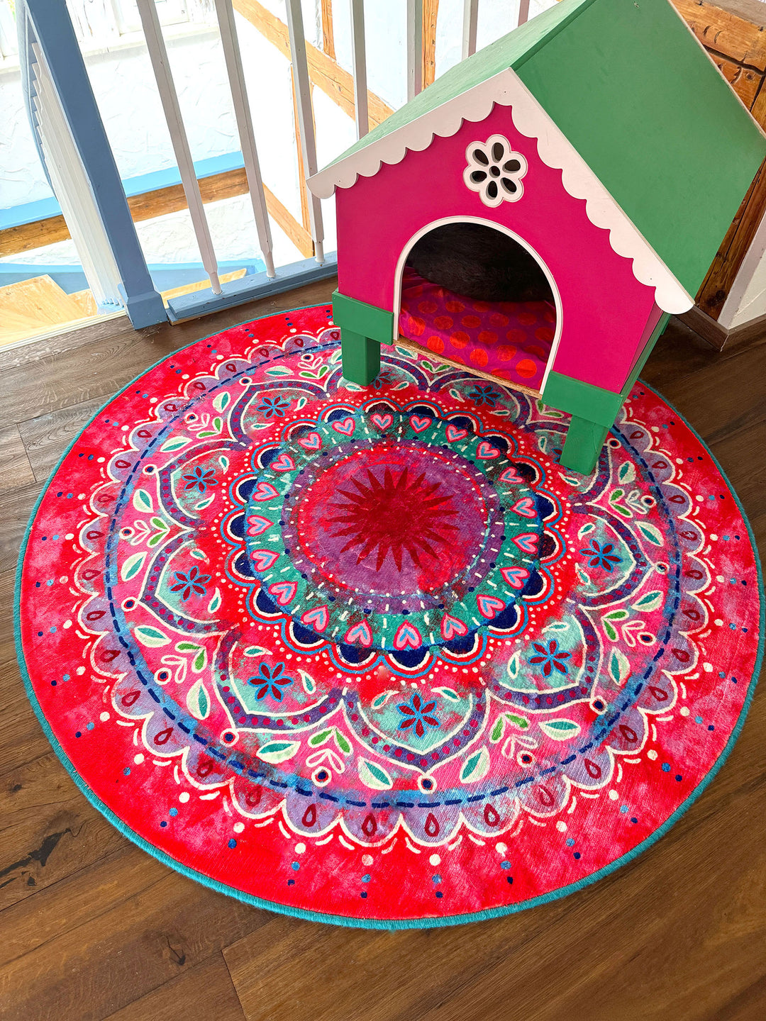 Teppich Rund - Mandala Rot